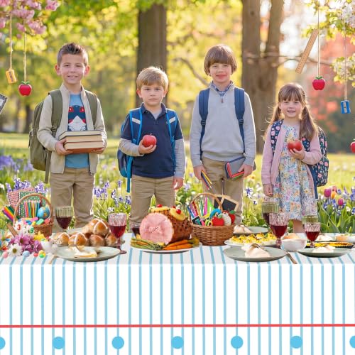 Back to School Tablecloths - 3 Pack Disposable Notebook Design, 108x54 Inch