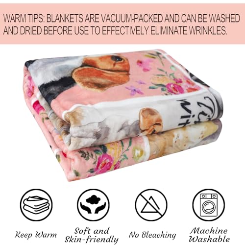 Beagle Dog Throw Blanket 50"x60" Soft Flannel Blanket for Dog Lovers