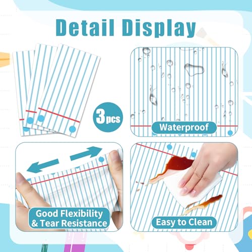 Blue White 3-Piece Plastic Tablecloths for Back to School Events