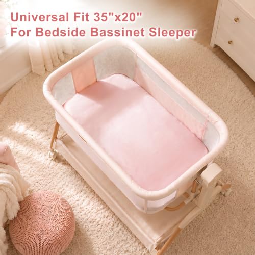 Pro Goleem Satin Bassinet Sheet, Pink - Universal Fit for Baby Hair Care