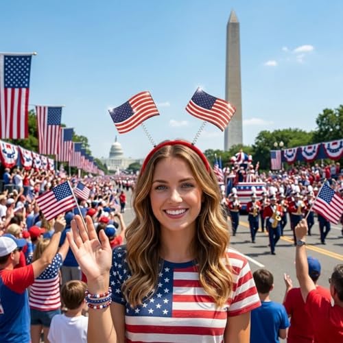 American Flag Headband Patriotic US Flag Hair Accessories for 4th of July