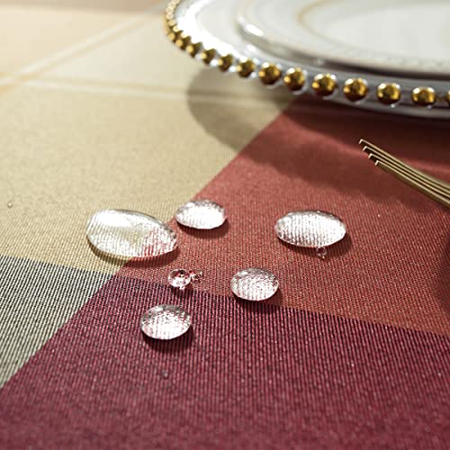 Rectangular Tablecloth 52 x 70 Inch - Red Checkered Fabric, Heavy Duty