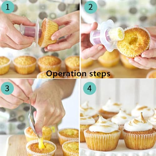 2-Pack Pink Cupcake Corer Plunger Cutter Tool for Filling