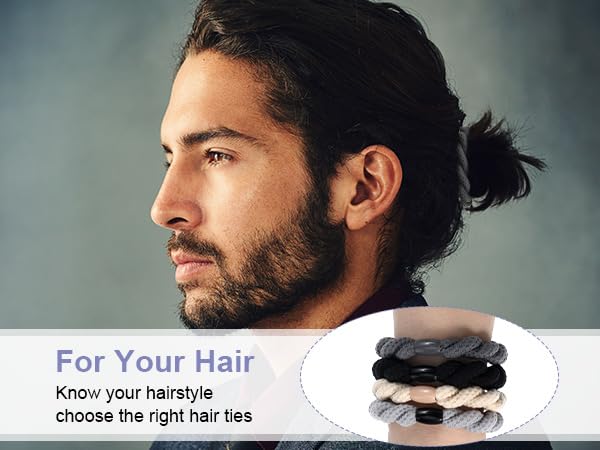 FRCTLNKG 12 Pcs Mens Hair Ties - High Elasticity Durable Braided Rubber Bands