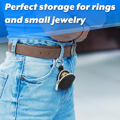Homakover Portable Ring Organizer Case - Black Keychain Jewelry Holder