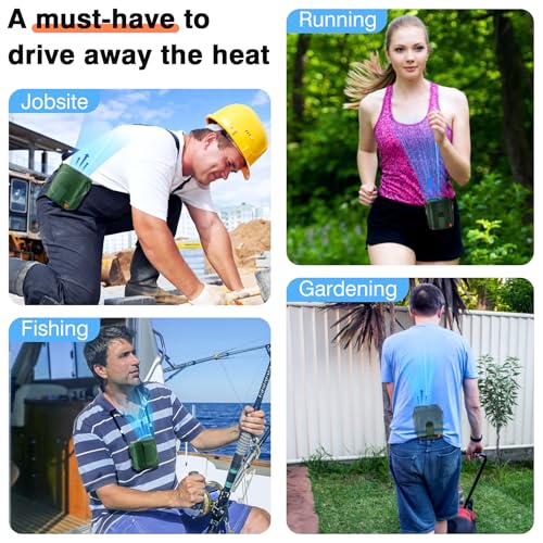 Rechargeable Wearable Waist Fan with 6 Speeds & 31H Battery Life
