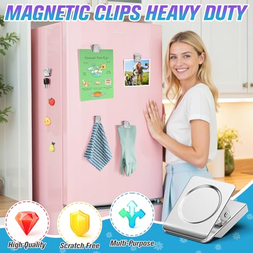 12 Pack Heavy Duty Magnetic Clips for Notes and Photos - MUKFIRM