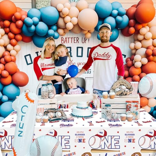 Baseball Themed Tablecloths for 1st Birthday Party - 4 Pack