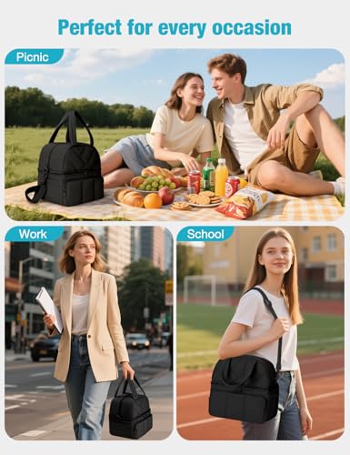 Vuudh Double Deck Insulated Lunch Bag for Women - Lightweight & Leakproof