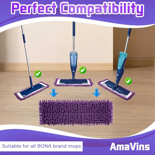 AmaVins 2 Pack Violet Microfiber Sweeping Pads for Pets