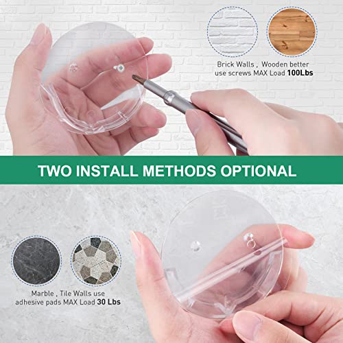 Kitosun Shower Curtain Rod Holders - 2pcs Clear Adhesive Brackets
