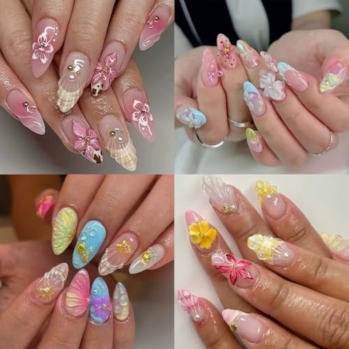 5D Embossed Summer Nail Art Stickers Gold Shell Starfish Beach Decals
