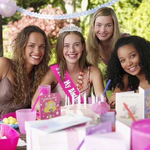 Casoty Birthday Sash and Crown Set for Women & Girls