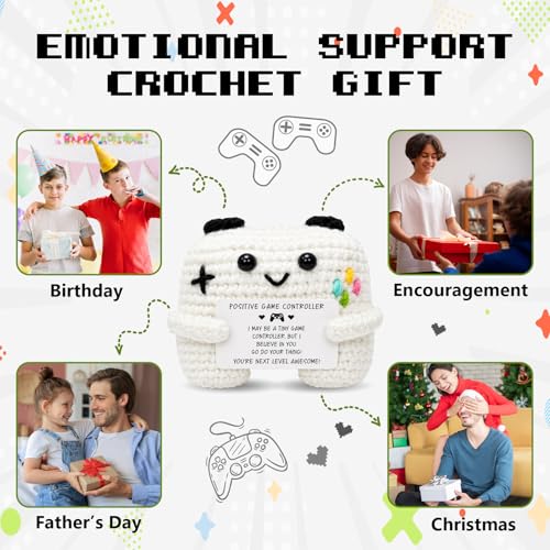 Handmade Crochet Game Controller Gift - Positive Support for Gamers