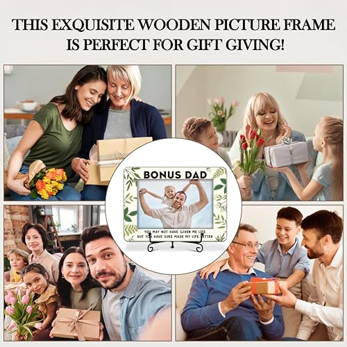 Wooden Dad Photo Frame Bonus Dad Picture Frame for Fathers Day
