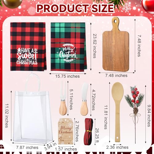 Christmas Kitchen Gift Set - Square Cutting Boards, Utensils & Towels - Holiday Kitchen Accessories