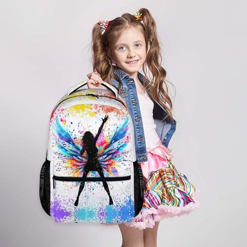 Music Themed Girls School Backpack - Large Capacity Bookbag (Color B)