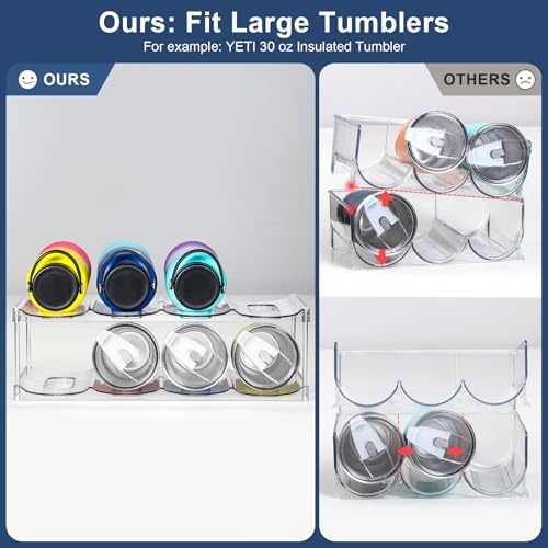 Stackable Water Bottle Organizer for Large Tumblers - Fits 40oz Stanley, YETI, Hydro Flask