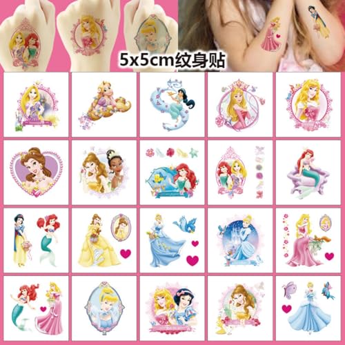 LHST Princess Temporary Tattoos for Kids 20 Sheets Party Favors