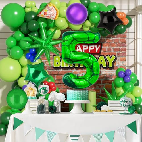 40 Inch Number 4 Turtle Balloon - Large Green Foil Birthday Decoration