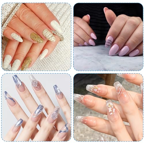 MBAIYO 4 Pcs 7 Pin Nail Liner Art Brush Stainless Steel Stripe Lines