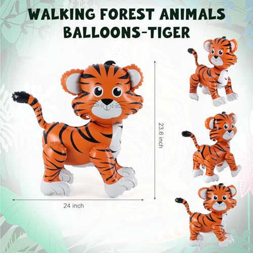 Extra-Large Standing Tiger Foil Balloon - 24 Inch Jungle Safari Decoration