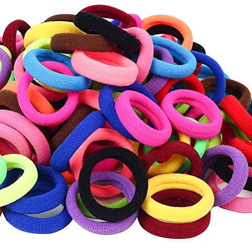 QRTVI Baby Hair Ties Soft Seamless Cotton Ponytail Holders 120 Pcs