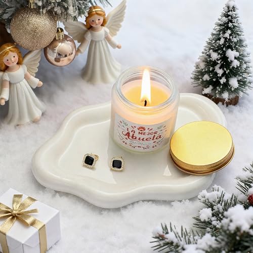 TEQKON White Ceramic Cloud Jewelry Tray and Ring Dish Aesthetic Decor