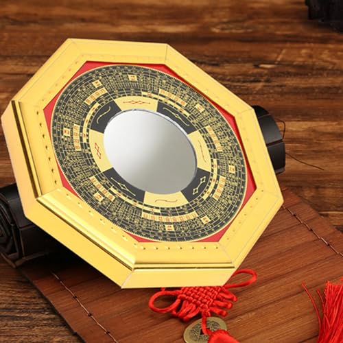 5.3in Traditional Feng Shui Bagua Mirror - Convex Alloy Wall Decor