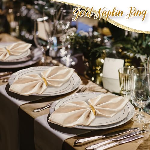 Matte Gold Semicircle Napkin Rings Set of 200 for Holiday & Everyday Dining
