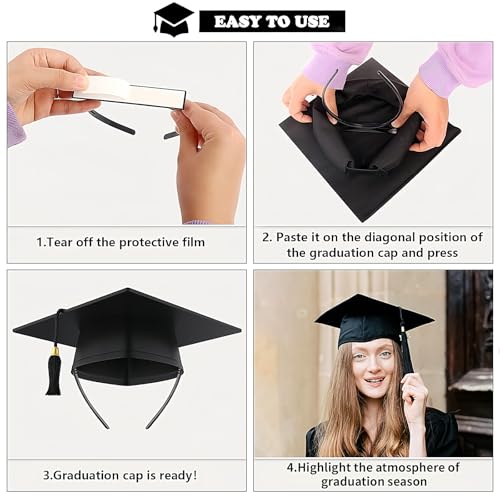 SARATA Graduation Cap Headband - Anti-Fall Secure Hair Band Holder