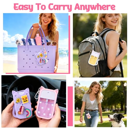 Silicone Hand Sanitizer Holder Case for Touchland with 4 Charms