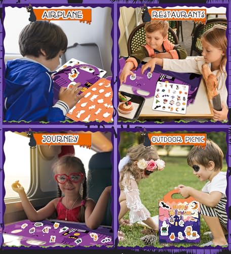 Halloween Sticker Book for Kids - Waterproof Reusable Stickers
