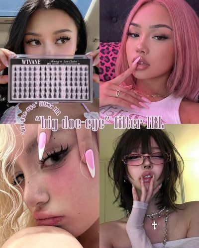 wtvane Manga Lash Clusters Wispy DIY Eyelash Extensions 10-14mm