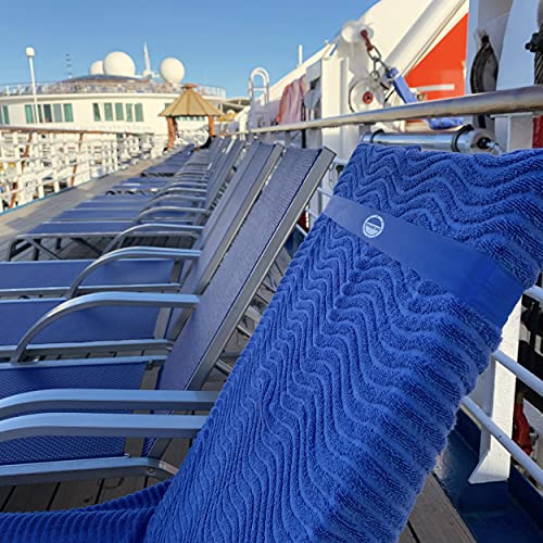 Cruise On Extendable Towel Bands for Beach Chairs (4-Pack) - Blue & Red