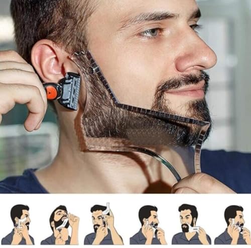 UNHER Men's Beard Trimming Kit & Shaping Template with Pocket Comb