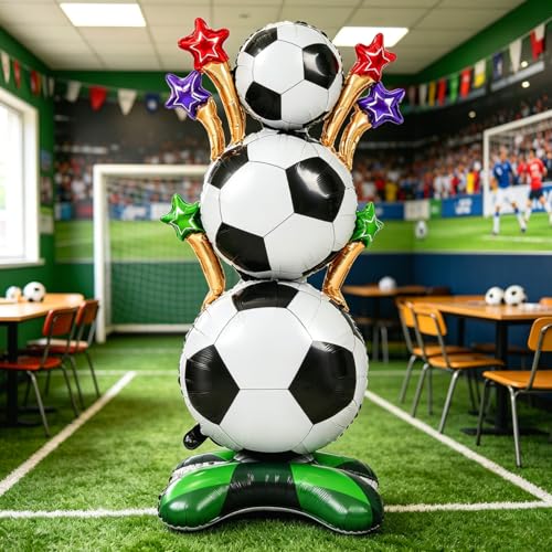 Giant 62-Inch Soccer Ball Foil Balloon - Football Party Decor