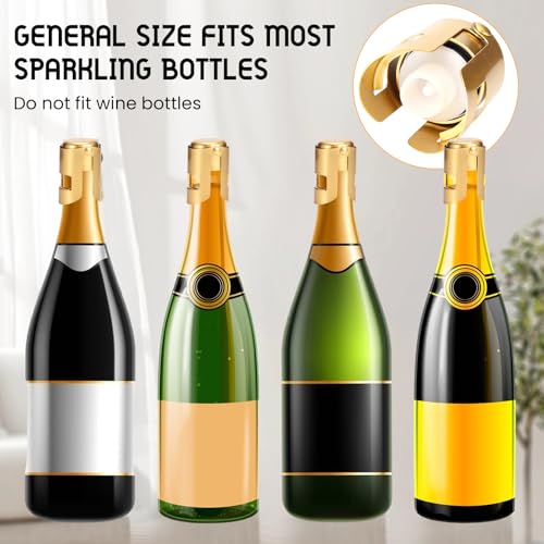 Gold Champagne Stoppers - Stainless Steel Sparkling Wine Sealer, 2 Pack