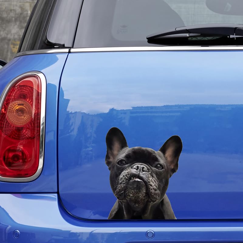 2-Pack Black French Bulldog Car Stickers - Waterproof Vinyl Decals