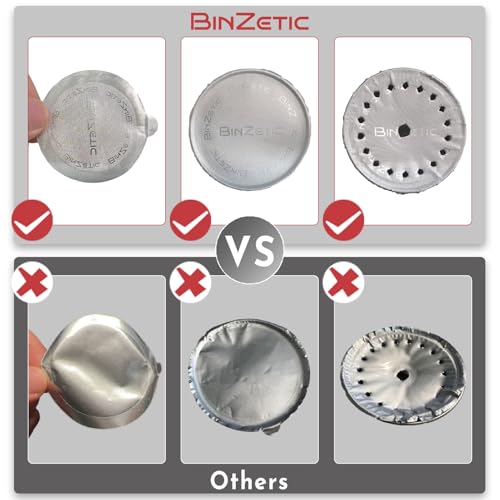 BinZetic 100-Pack Aluminum Foil Lids for Nespresso Vertuo Pods (Refill)