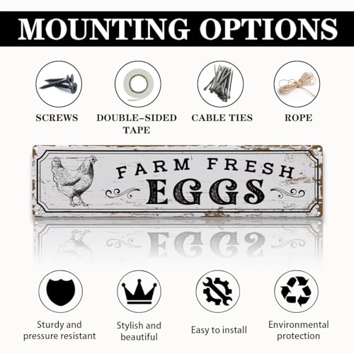 Rustic Farmhouse Chicken Coop Metal Sign - Color 01, 15.7-inch Farm Decor