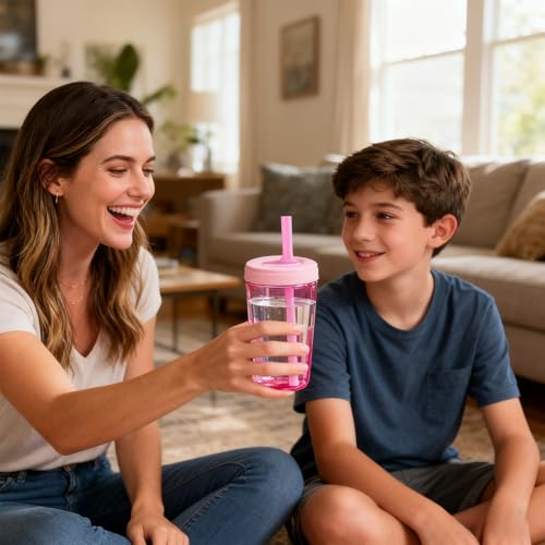 4 PCS Replacement Bite Valve for Zak Designs Kelso 15 oz, Silicone Cup Replacement Parts Reusable Straw for Zak Kids Straw Cups Accessories, Pink