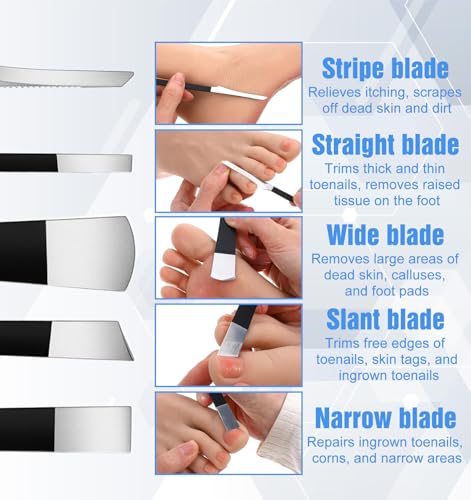 7-Piece Pedicure Knife Set Stainless Steel Callus & Corn Remover Tool Kit