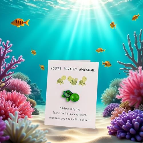 Mini Pocket Hug Turtle with Inspirational Card - You're Turtley Awesome Gift