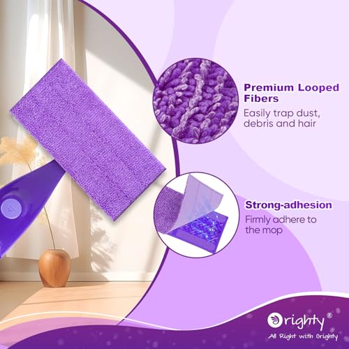 Orighty Microfiber Mop Pads, 12 Pack for Swiffer Wet Jet - Purple