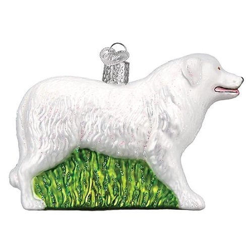Old World Christmas Great Pyrenees Glass Blown Ornament for Christmas Tree, Handcrafted Holiday Decoration, Dog Collection