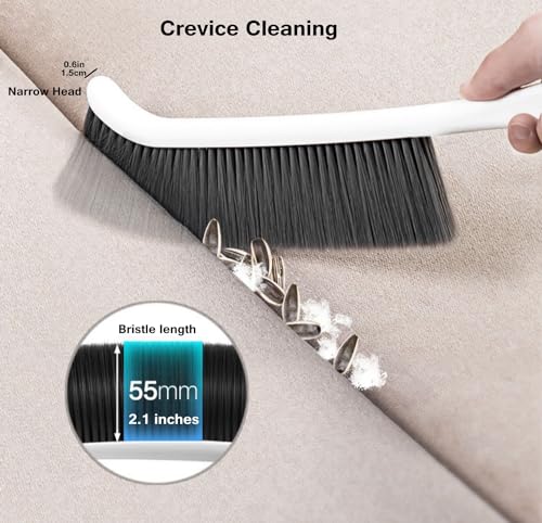 14" Narrow Soft Bristle Dusting Brush - Slim Handheld Cleaning Tool