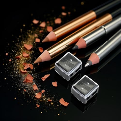 ZLmoue 2-Pack Dual Hole Makeup Pencil Sharpener for Eyeliner & Eyebrow Pencils