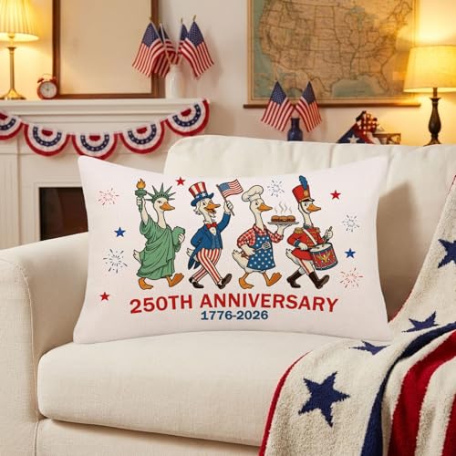 GAGEC 4th of July Pillow Cover 12x20 Inch Patriotic Decor