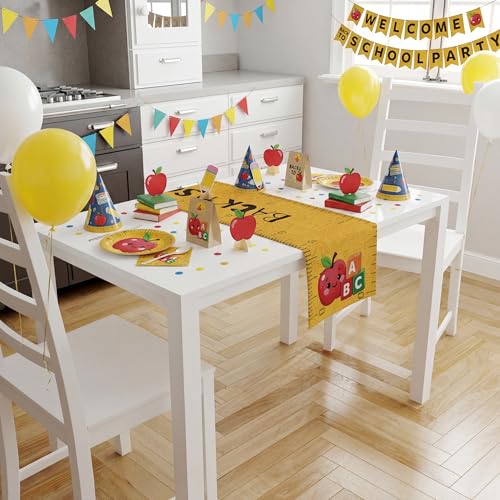 Back to School Table Runner, 13.8 x 73 Inch Polyester Classroom Decor